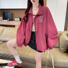 实拍 轻薄透气立领防晒外套女薄款宽松百搭防晒衣
