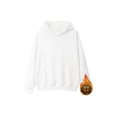 批发有绳儿童加绒宽松连帽卫衣光板空白版 |纯棉华棉复合银狐绒410克