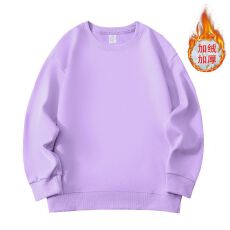 批发全消光仿棉华棉复合银狐绒420克儿童薄款宽松圆领卫衣光板空白版