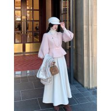 批发法式富家千金针织灯笼袖小香风外套打底<b class='q'>上衣</b>高腰a字半身裙套装女