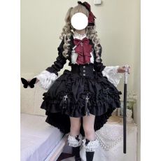 批发设计感小众宫廷风洛丽塔短款外套收腰显瘦衬衣搭配蓬蓬裙三件套女