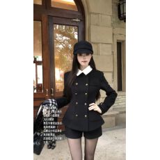 批发秋冬季新款千金气质双排扣设计<b class='q'>西装</b>外套修身显瘦黑色短裤两件套女