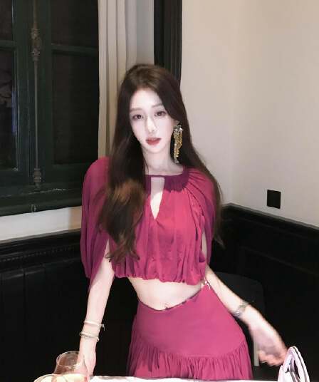 여름 새로운 프랑스식 명문 여성 천 골드 품격 고급 센스 민소매 망토 맨위 하이웨이스트 반신 스커트 두 조각 여성 세트