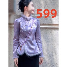 批发新中式紫色上衣2025冬新款唐装高级感老钱风加厚女装国风盘扣<b class='q'>衬衫</b>