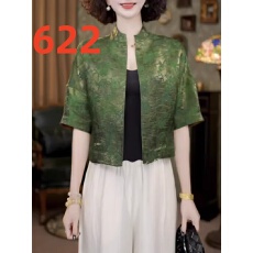 批发2026春夏新款时尚提花立领<b class='q'>衬衫</b><b class='q'>显瘦</b>百搭短款上衣外搭开衫