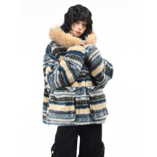 批发费尔岛毛绒儿童外套冬季慵懒风复古绒感保暖上衣男<b class='q'>女童</b>棉<b class='q'>衣</b>简约