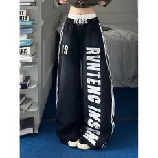 批发日系工装裤子男早秋宽松直筒裤<b class='q'>韩版</b>潮流阔腿裤春秋ins高街休闲裤