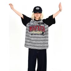 原版1比1面料工艺条纹搭配师短袖T恤女2026夏季宽松情侣上衣潮