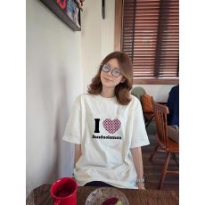 批发【官图】230克100%纯棉好质量韩系印花短袖T恤女宽松百搭<b class='q'>情侣</b><b class='q'>上衣</b>