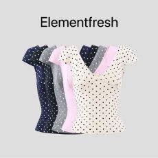 40支纯棉罗纹拉架原版V领带防滑条印花短袖