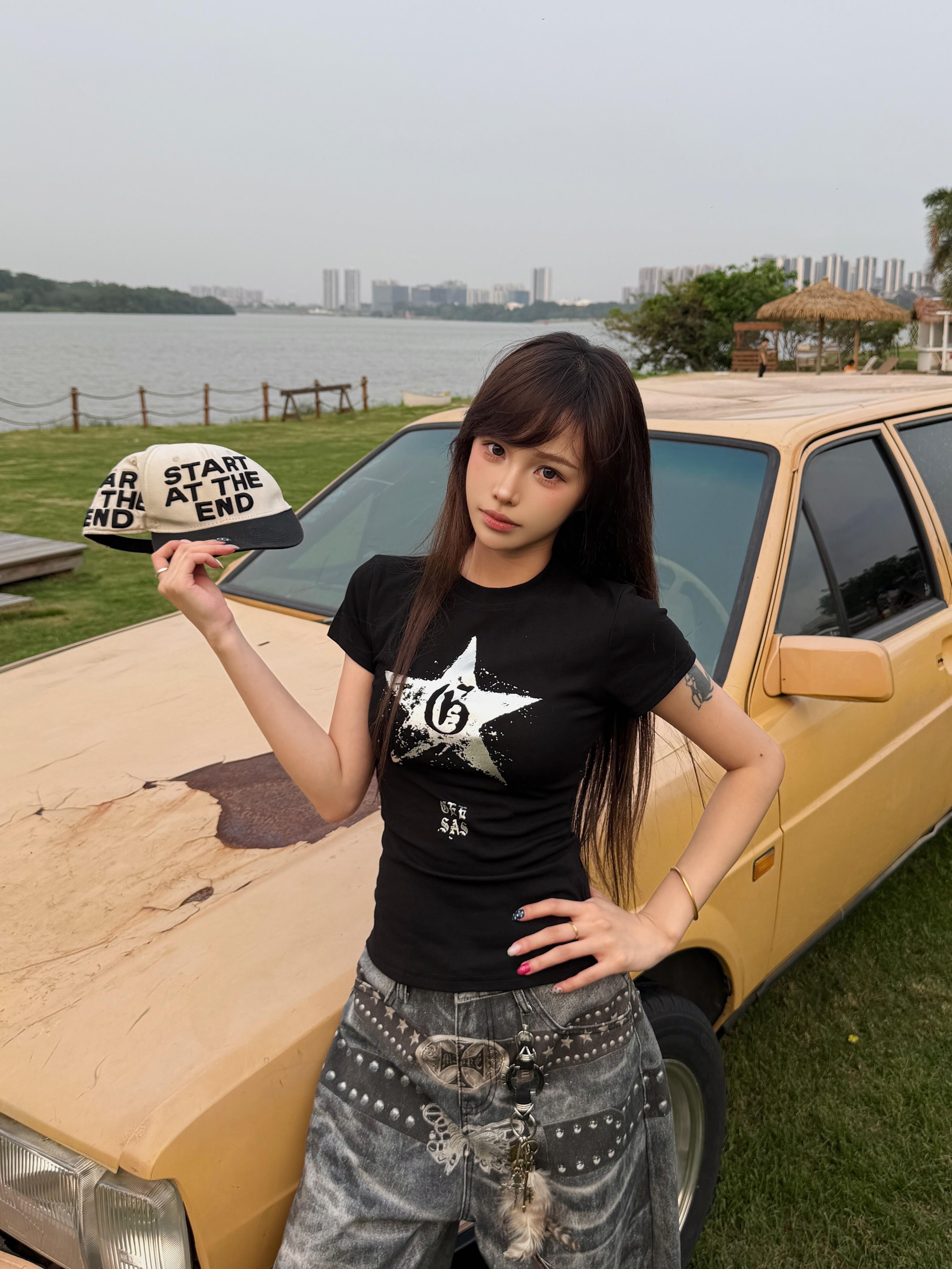 210 그램 40 빗질하다 92 면 8 암모니아 Lun 이후 패키지 칼라 몸매 가꾸기 슬림해 보이는 긍정적 인 어깨 반팔 티셔츠 여성 여름