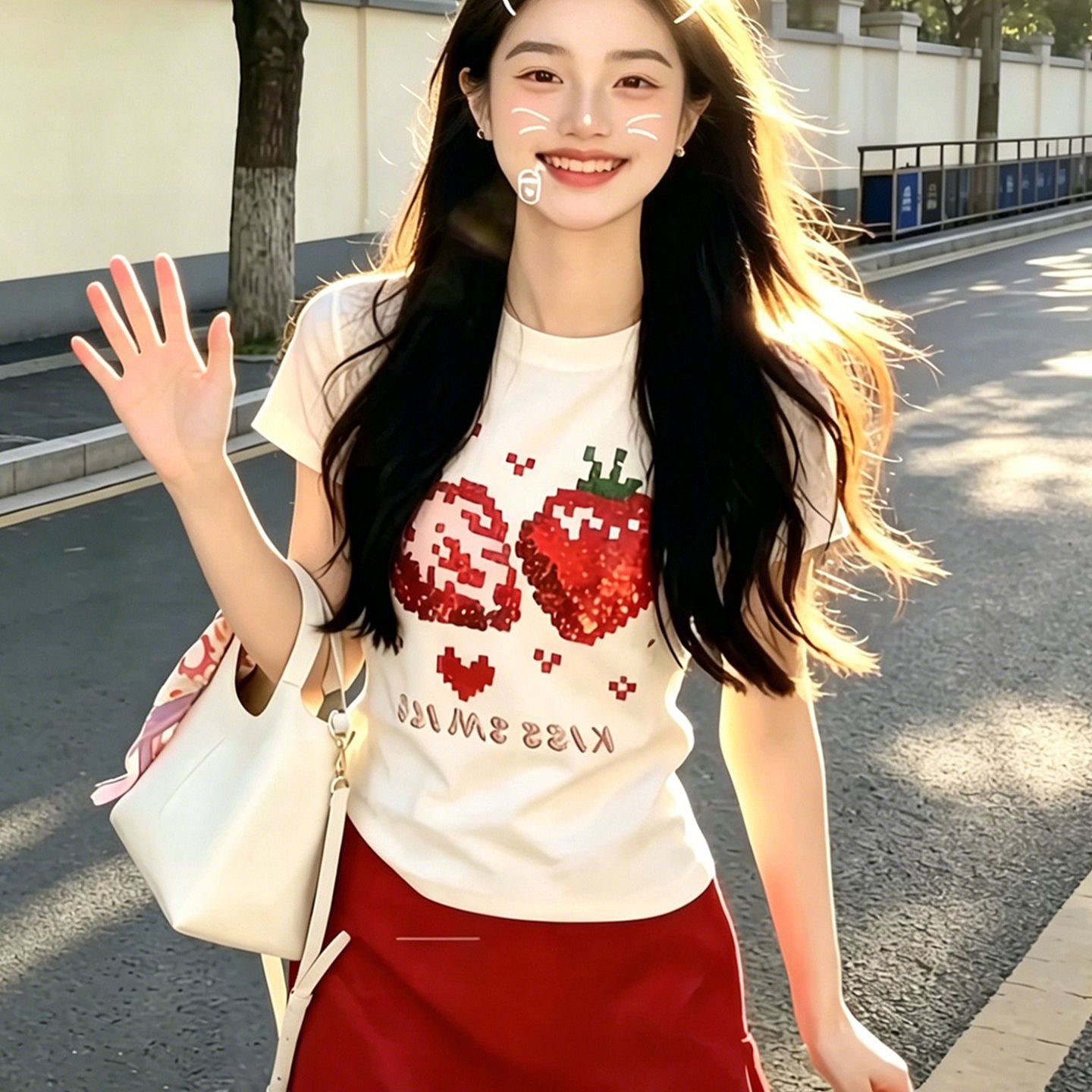92 면 210 그램 프린트 티셔츠