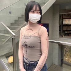 批发甜辣妹印花网纱高领<b class='q'>长袖</b>T恤女内搭夏季新款设计修身性感打底上衣