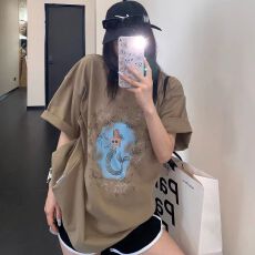 批发【230克纯棉】印花短袖T恤女--源头高品质