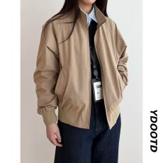 深米色哈灵顿飞行夹克短宽廓形外套潮牌高级感cleanfit情侣棒球服