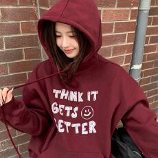 批发重磅加绒加厚<b class='q'>连帽卫衣</b>外套女装秋冬季新款美式字母设计宽松上衣女