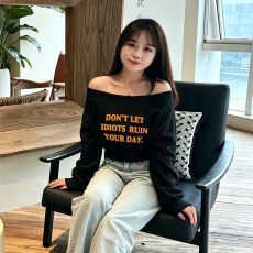 批发仿棉华棉复合牛奶丝310克  秋季美式复古印花款一字肩<b class='q'>长袖</b>卫衣女