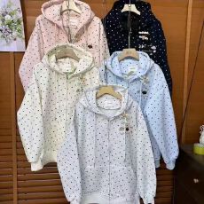 379薄款/加绒  后包条 绣花 满印纯棉华棉复合卫衣女