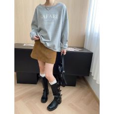 批发【斜领】曼巴棉300克 后包领彩色内外同色印花长袖<b class='q'>宽松</b>套头卫衣女