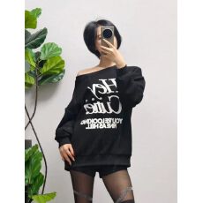 批发【斜领】曼巴棉300克 后包领彩色内外同色印花长袖<b class='q'>宽松</b>套头卫衣女
