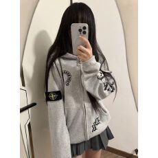 批发白金拉链后包领薄款/加绒纯棉华棉复合开衫连帽卫衣<b class='q'>男</b>女