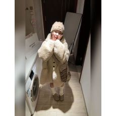 批发羊羔连帽加厚<b class='q'>大</b>衣皮毛皮草中长款宽松2025韩系新款外套毛毛