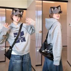批发没口袋（后包领）打网+刺绣【华棉】连帽卫衣<b class='q'>男</b>女
