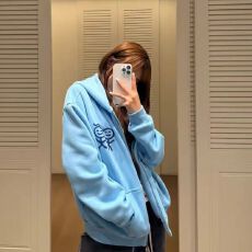 批发薄款，绣花+内抽【纯棉华棉】拉链开衫外套卫衣<b class='q'>男</b>女人