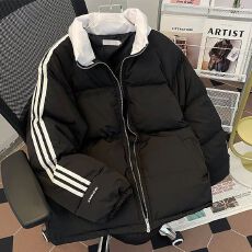 批发官图光板棉衣棉服<b class='q'>外套</b>男女同款休闲潮牌青少年学生潮流加厚款