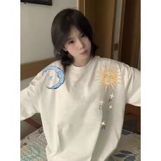 批发爆款【200克<b class='q'>纯棉</b>塞洛仿+拉肩包边+仿扣环】长袖<b class='q'>t</b><b class='q'>恤</b>女