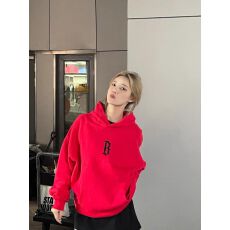 批发纯棉华棉复合牛奶丝330克+银狐绒420克】美式复古连帽<b class='q'>卫衣</b>女印花
