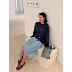 批发高质量纯棉200克21支精梳精密印花秋季宽松<b class='q'>长袖</b><b class='q'>T</b><b class='q'>恤</b>女