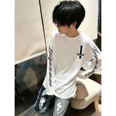 批发高质量<b class='q'>长袖</b><b class='q'>T</b><b class='q'>恤</b>21支纯棉220克棉后包领】春秋新款圆领印花上衣