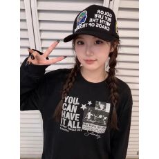 批发袖子有螺纹<b class='q'>长袖</b><b class='q'>T</b><b class='q'>恤</b>21支纯棉220克棉后包领】新款圆领印花上衣