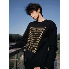 批发高质量<b class='q'>长袖</b><b class='q'>T</b><b class='q'>恤</b>21支纯棉220克棉后包领】春秋新款圆领印花上衣