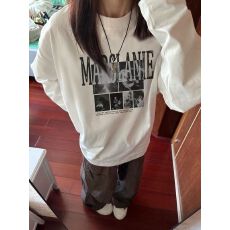 批发【210克纯棉塞洛仿+拉肩包边】圆领<b class='q'>长袖</b><b class='q'>t</b><b class='q'>恤</b>女印花上衣