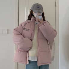 批发实拍2024新款羽绒棉服女韩版立领港风小个子加厚保暖棉衣女