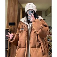 批发官图oversize女冬季新款学生假两件棉服棉衣<b class='q'>休闲</b>复古<b class='q'>外套</b>款