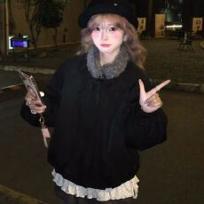 批发棉服女冬季韩系小个子蝴蝶结毛毛领2026新款加厚棉衣韩货花苞<b class='q'>外套</b>