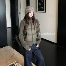 批发韩系超好看棉服女2026新款冬季针织袖棉衣小个子棉袄加厚冬装<b class='q'>外套</b>