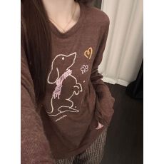 批发广州150克彩虹麻】薄款微透防晒罩衫女夏宽松圆领长袖<b class='q'>T</b><b class='q'>恤</b>印花上衣