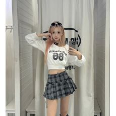 批发仿棉华棉复合牛奶丝310克  秋季美式复古印花款一字肩长袖卫衣女