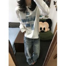 批发高品质21支纯棉220克（精梳紧密）】春秋季新款<b class='q'>长袖</b><b class='q'>T</b><b class='q'>恤</b>女印花上衣
