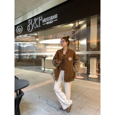 批发美式棒球服<b class='q'>外套女</b>2023秋季新款撞色宽松休闲减龄百搭上衣ins潮女
