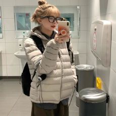 批发2026新款<b class='q'>情侣</b><b class='q'>男女</b>同款排骨刺绣山峰短款连帽棉服内胆棉衣外套