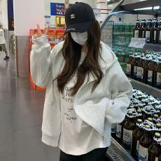 批发仿棉华棉复合牛奶丝310克 全消光后包领拉链连帽<b class='q'>卫衣</b>空白光版