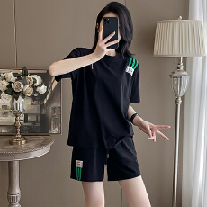 批发短袖短裤运动套装女夏季宽松<b class='q'>显瘦</b>吸汗跑步健身跳操羽毛球服两件套