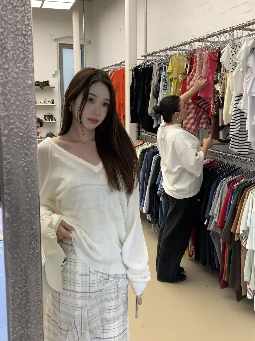 언밸런스 체크 러플 원피스 상세 이미지 4
