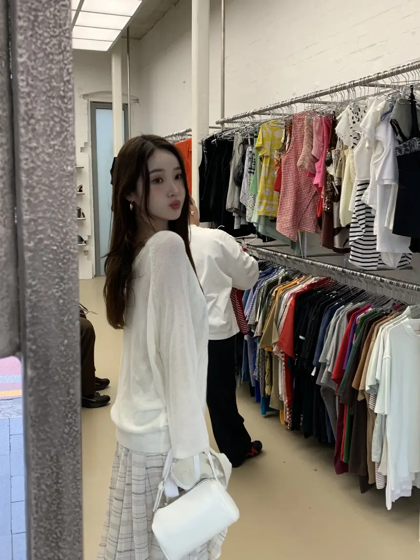 언밸런스 체크 러플 원피스 상세 이미지 5