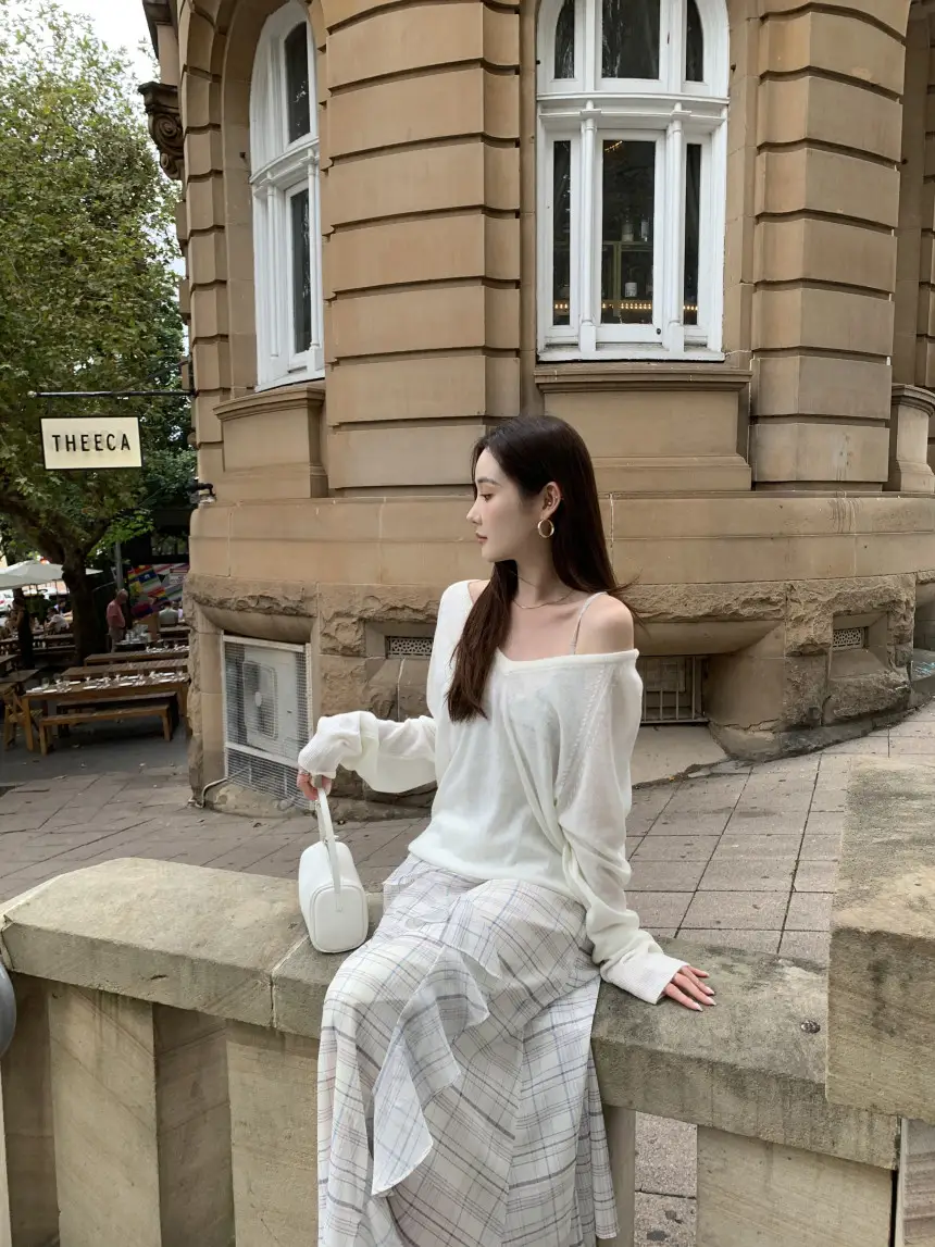언밸런스 체크 러플 원피스 상세 이미지 20